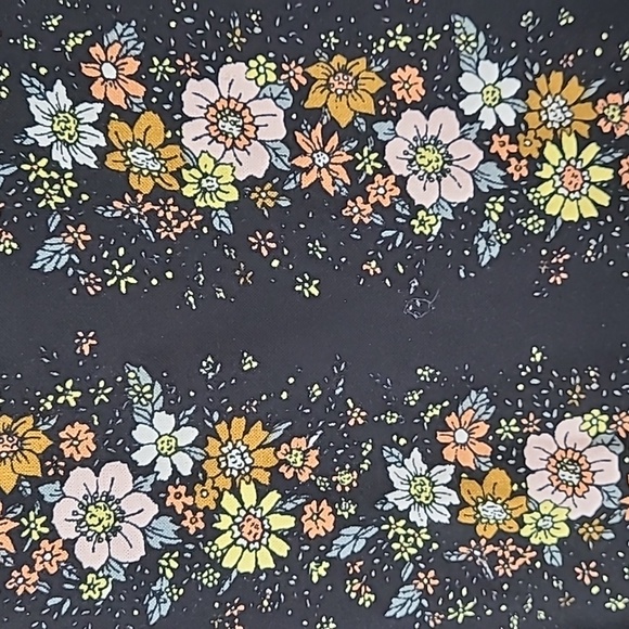 Forever 21 Black Floral Midi Dress – Size Large, Side Zipper & Back Tie - Picture 6 of 13